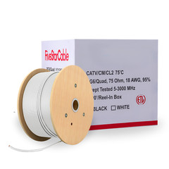 RG6 Cable COAXIAL 1000ft Bulk Coax DUAL / QUAD Outdoor 18AWG – BLACK WHITE