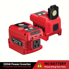 220W Portable Power Station for Milwaukee M18 Battery – Camping Inverter USB-C