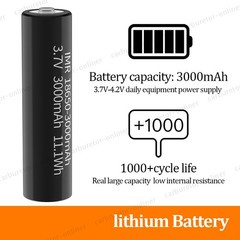 1/2/4/6 Pack 3.7 Volt 18650 Rechargeable Battery High Capacity 3000Mah