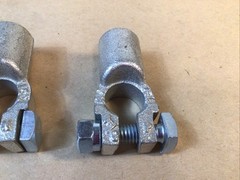 Positive & Negative 4/0 AWG Straight Barrel Top Post Battery Terminal Cable Ends