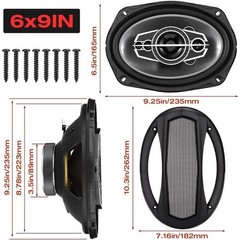 2X 6×9/6/5 In 4/5-Way Car Hi-Fi Audio Stereo Coaxial Speaker Full Range Audio