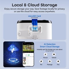 Geeni Falcon Solar Wireless Security Cameras 5MP 2K+ Color Night Vision 2 Pack