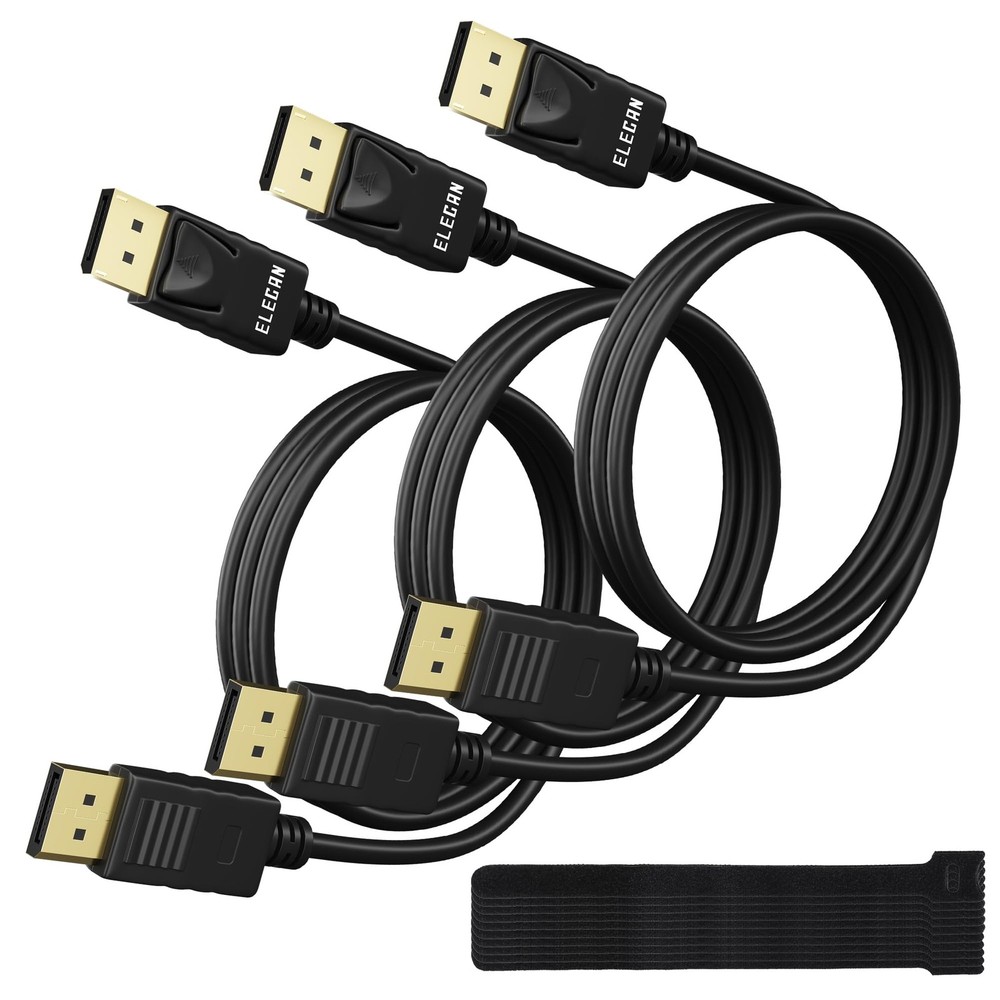 3 PCS VESA 4K DisplayPort 1.2 Cable 4 FT MaleToMale Gaming Monitor Cord