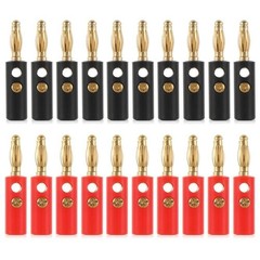 40PCS 4mm Gold Plated Banana Plugs Audio Jack Speaker Wire Cable Screw Connector