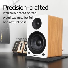 Fluance Powered 5” Stereo Bookshelf Speakers for Turntable, TV PC & Bluetooth 5