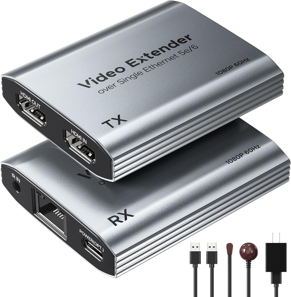 ByteWave HDMI Extender 1080P@60Hz, HDMI Over Ethernet Cable Cat5e/6/7 up to 50m/