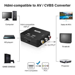 HDMI To RCA AV Adapter Converter Cable CVBS 3RCA 1080P Composite Video Audio