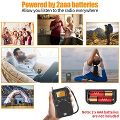 Portable Pocket Digital LCD AM FM Radio Battery Powered Receiver w/Loud Speaker