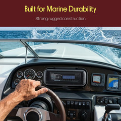 Pyle Water Resistant Marine Stereo Cover – Smoke Colored Heavy Duty Boat Radio P