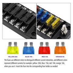 Car Power Distribution 12-24V Blade Fuse Holder Box Block Panel Board 6 WAY bar