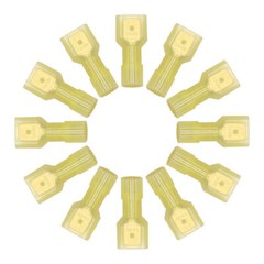 50PCS 12-10 AWG Yellow Fully-insulated Male Wire Spade Crimp Terminal Connectors