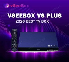 vSeeBox V6 Plus 8K Android 14 TV Box 64GB Wi-Fi Bluetooth HDMI Black