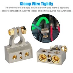 Car Audio Battery Terminals with Shims 2PCS Positive and Negative Car Battery
