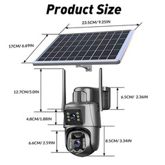 Solar Battery Powered Wireless WiFi Outdoor Pan/Tilt Home Security Camera System