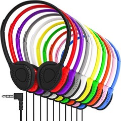 Bulk Wholesale Lot of 10 MULTICOLOR Stereo 3.5mm On-ear Earbuds / Headphones