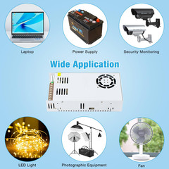 AC 110V/220V to DC 12V 30A 360W Regulated Universal Switching Power Supply Tr…