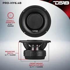 DS18 PRO-HY6.4B 6.5″ Hybrid Mid-Range Car Audio Loudspeaker 450W 4 Ohm 1 Speaker