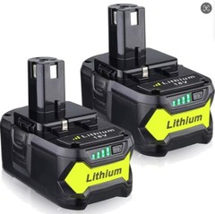 2 Packs 8.0Ah 18 Volt High Capacity for Ryobi P109 P191 Power Tools Battery