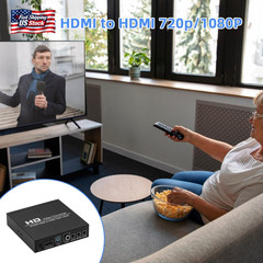 Scart/ Hdmi to Hdmi Video Converter Box 1080P Scaler 3.5Mm & Coaxial Audio Out