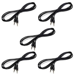 5 Pack 3.5mm Male to Male Stereo AUX Audio Cable 4.5ft Black TRS