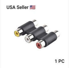 3 RCA Female to Female F/F Video Connector Converter Adapter for TV DVD HDTV AV