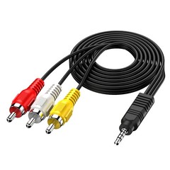3RCA Male to 3.5mm Male Audio Video Cord AV DV AUX Cable Adapter Converter