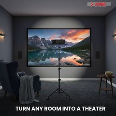 Projector Stand 29.5 to 71″ Adjustable Tripod 3 Shelves Portable w Phone Holder