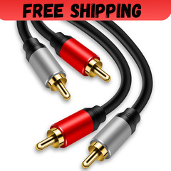 2RCA to 2RCA Cable 3Ft Gold-Plated 2 RCA Male to 2 RCA Male Stereo Audio Cabl…