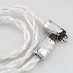 5N OCC US AC Audiophile Carbon Fiber Silver Rhodium Plated HiFi Power Cable NEW