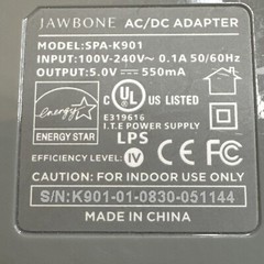 Jawbone SPA-K901 AC/DC Wall USB Adapter Charger Wall Block and Cord PreO Good
