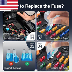 300Pcs Car Fuse Assortment Kit, 160 Mini Blade Fuses Automotive + 90 Standard Au