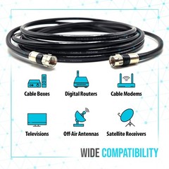 RG6 Coaxial Cable – Premium Heavy Duty 1FT 2FT 3FT 5FT 6FT 10FT 15FT 20FT 25FT 5