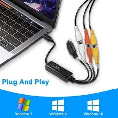 XMSJSIY RCA AV to USB C Converter 1 Channel AV NTSC PAL Video S Video/Compos…