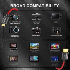 NEW 8K 2.1 Micro HDMI to Full HDMI Braided Cable for Atomos Ninja V 4K 60P Red
