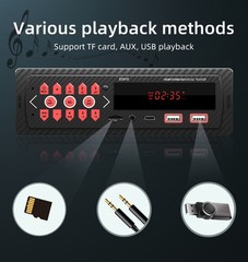 Single 1 DIN Car Stereo Head Unit FM Bluetooth Audio MP3 FM USB AUX-IN TF AM
