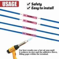 100Pcs 22-16AWG Red Heat Shrink Wire Butt Connectors Waterproof Splice Terminals