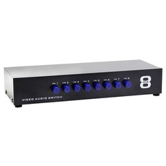 E-SDS 8-Way AV Switch RCA Switcher 8 in 1 Out Composite Video L/R Audio Selector