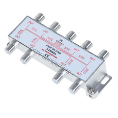 8-Way TV Splitter 5-2300 MHz Coax Cable Adapter for RG59 RG6 HDTV Satellite