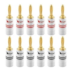 12pcs Nakami 24k Gold Plated 4mm Banana Plug Cable Wire Audio Speaker Connector