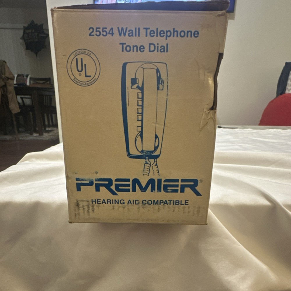 Premier 2554 Corded Wall Mount Telephone, Tone Dialing, HAC, Beige