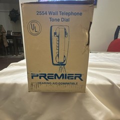 Premier 2554 Corded Wall Mount Telephone, Tone Dialing, HAC, Beige