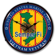 Marine Vietnam Veteran, Lighted Backlit LED Wall Clock