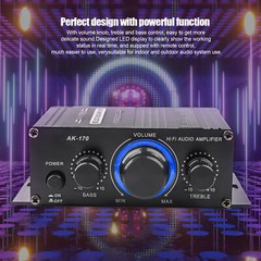 400W 12V 2 Channel Powerful Stereo Audio Power Amplifier HiFi Bass Amp Car Home