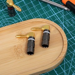2 Pairs Right Angle Banana Plugs 90 Degree Gold Plated Connector for Speaker …