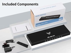 HDMI Switch 8 in 1 Out, 8 Port HDMI Switcher Selector Box with IR Remote Control