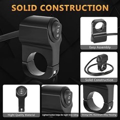 22mm 7/8in Aluminum Alloy Motorcycle Handlebar Headlight Switch Three-Position W