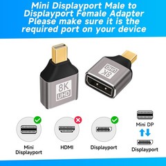 8K 1.4 Mini DisplayPort to DisplayPort Adapter 4 Pack, DP Female to Mini DP M…