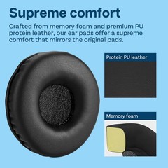 Replacement Ear Pads for Sony MDR‑V150/V200/V250/V300/ZX300 – Memory Foam Black