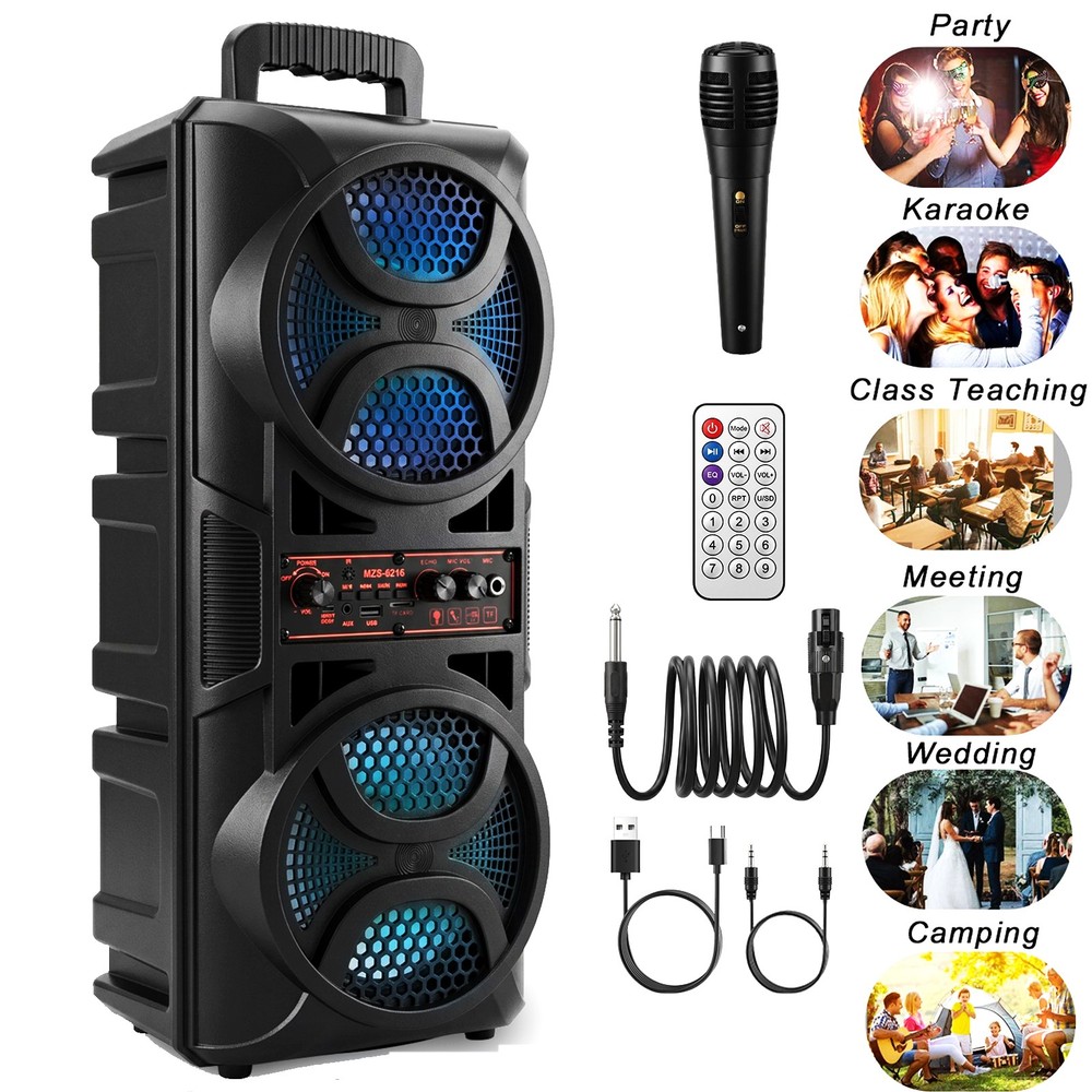 Portable Bluetooth Speaker Sub 3000W woofer Heavy Bass Sound System Party+Remote