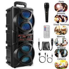 Portable Bluetooth Speaker Sub 3000W woofer Heavy Bass Sound System Party+Remote